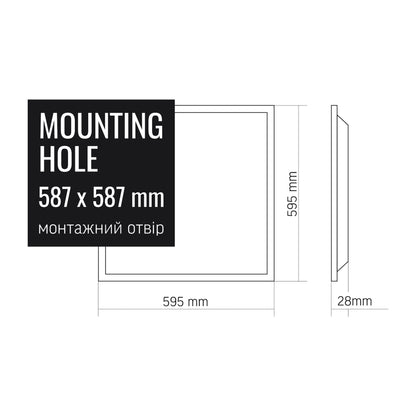VIDEX VL-PB36CW 36W 3CCT Recessed LED Panel - Pack of 6 - official product image 12