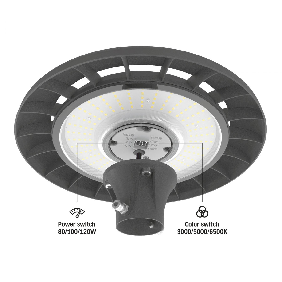 VIDEX SLP01 LED Park Light, 120 W/100 W/80 W, 16800 lm, 3000 K / 5000 K / 6500 K – official VIDEX image 4