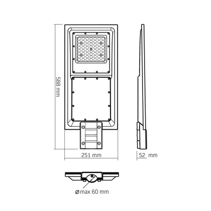 Solar Street Light VIDEX VL-SLSO-082-S with Motion Sensor, 2300 lm, 5000 K - official VIDEX image 9