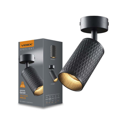 Wall and Ceiling Spotlight VIDEX Grant, GU10 - Black