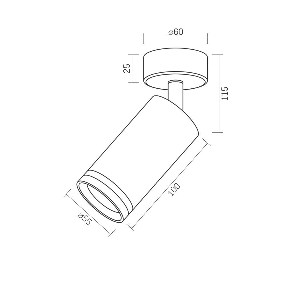 VIDEX MARTIN black wall and ceiling spotlight