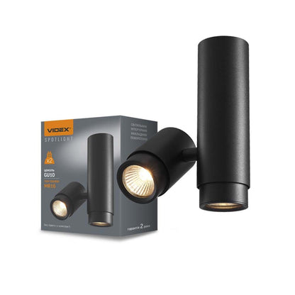 Double Ceiling Spotlight VIDEX Ariza, 2xGU10 - Black