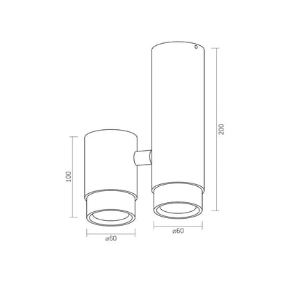 VIDEX Ariza double GU10 ceiling spotlight - black