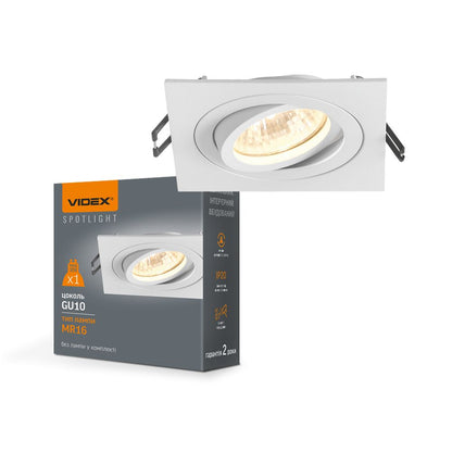 VIDEX VL-SPF08S-W Recessed GU10 Spotlight Frame - White - official product image 2
