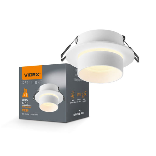 VIDEX VL-SPF11R-W Recessed GU10 Spotlight Frame - White - official product image 2