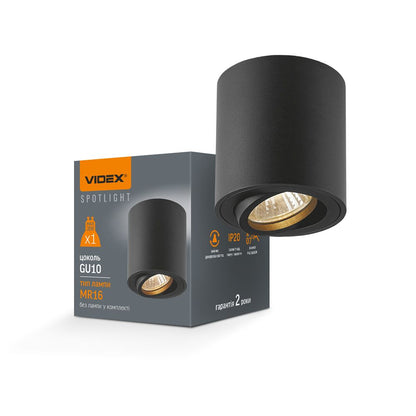 Ceiling Spotlight VIDEX VL-SPF12A, GU10 - Black