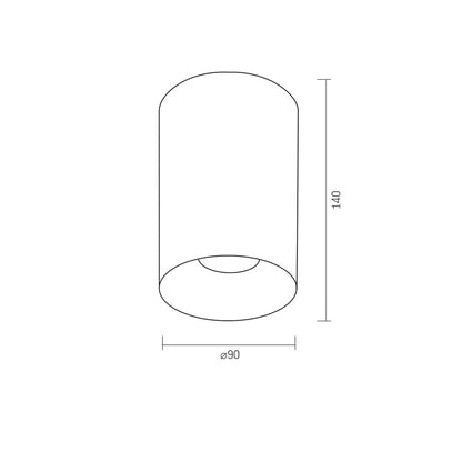 VIDEX VL-SPF14A-WB ceiling spotlight - dimensions