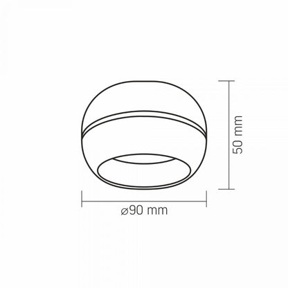 VIDEX VL-SPF16A-B ceiling spotlight - installation detail