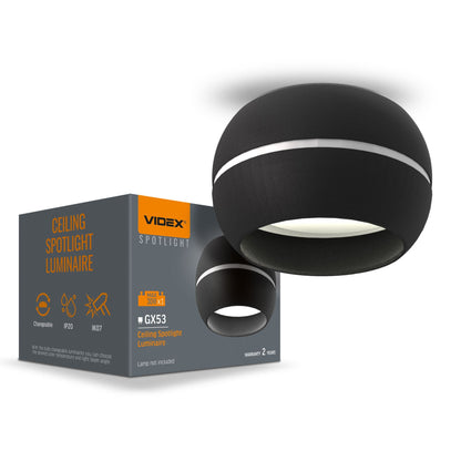 Ceiling Spotlight VIDEX VL-SPF16A, GX53 - Black