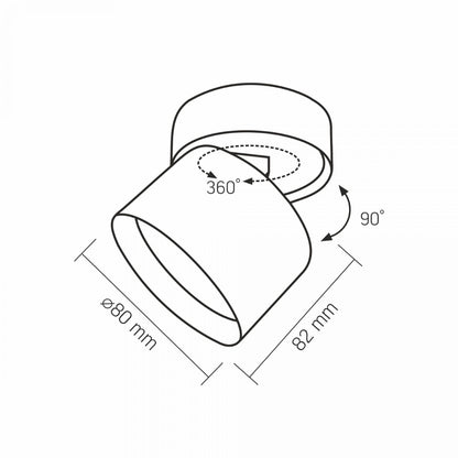 VIDEX VL-SPF18B-B ceiling spotlight - dimensions