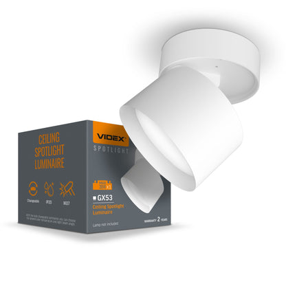 Adjustable Ceiling Spotlight VIDEX VL-SPF18B, GX53 - White