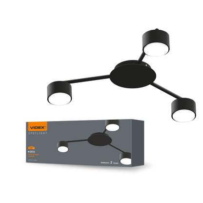 3-Light Ceiling Spotlight VIDEX VL-SPF20B, GX53 - Black