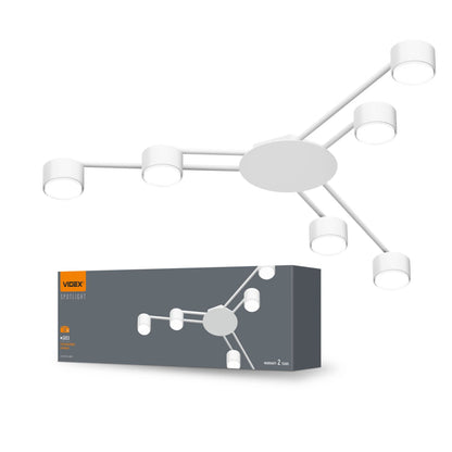 6-Light Ceiling Spotlight VIDEX VL-SPF21B, GX53 - White