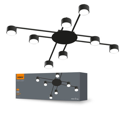 8-Light Ceiling Spotlight VIDEX VL-SPF22B, GX53 - Black