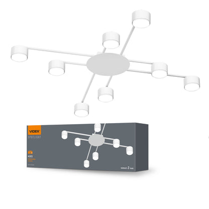 8-Light Ceiling Spotlight VIDEX VL-SPF22B, GX53 - White