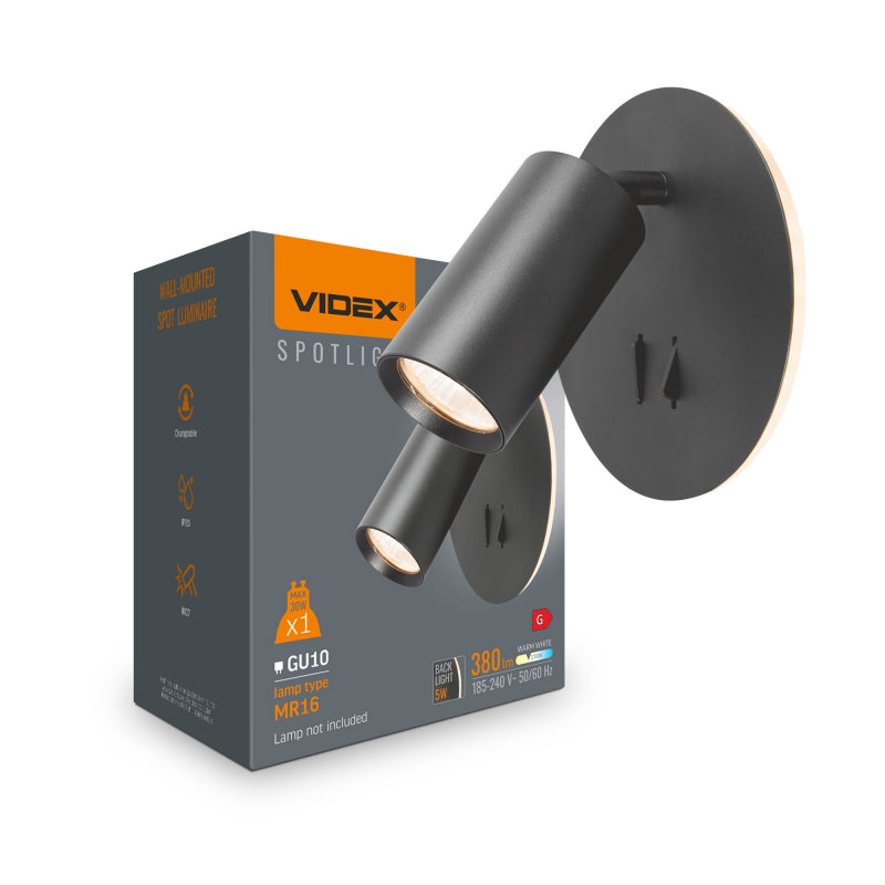 Seinale paigaldatav kohtvalgusti VIDEX VL-SPF24E-B