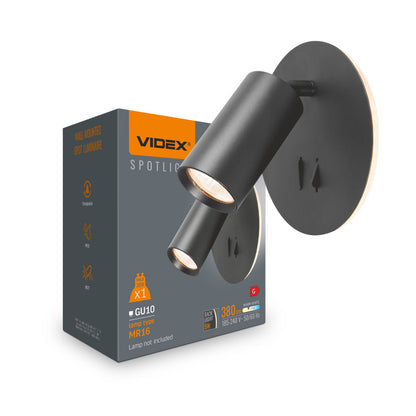 Seinale paigaldatav kohtvalgusti VIDEX SPF24E, must