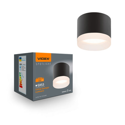 Ceiling Spotlight VIDEX VL-SPF25A, GX53 - Black