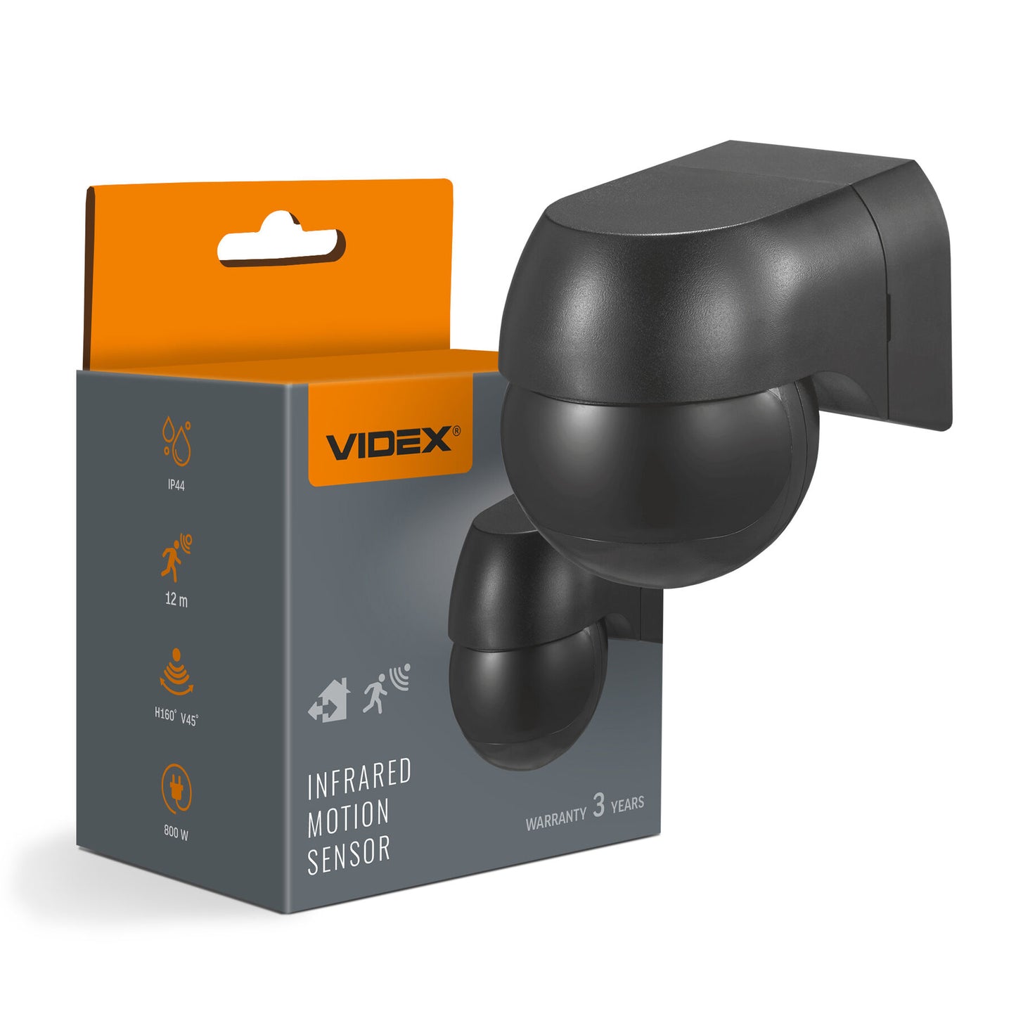PIR motion and light sensor VIDEX VL-SPW11B 800W IP44 Black Index: VL-SPW11B - image 1