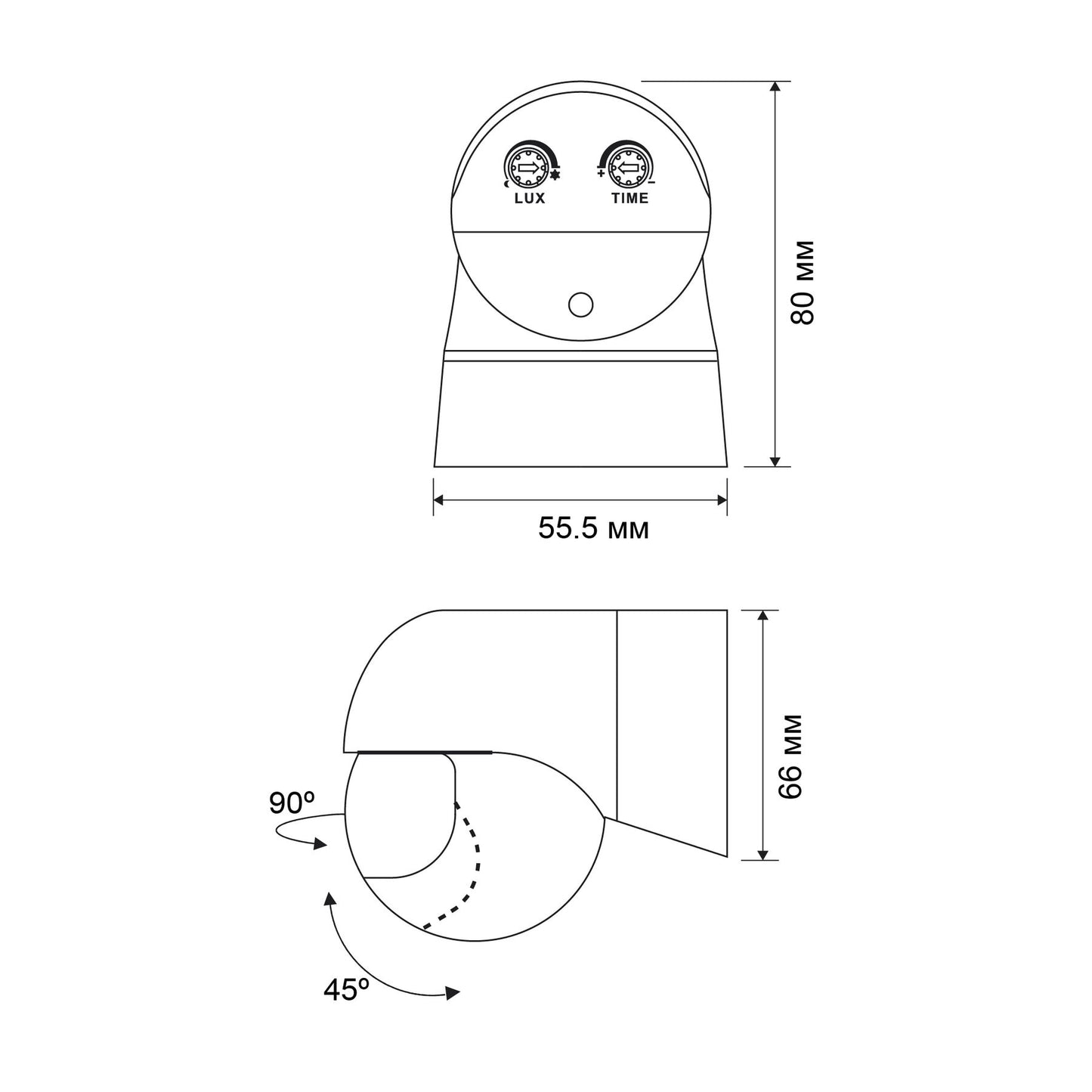 PIR motion and light sensor VIDEX VL-SPW11B 800W IP44 Black Index: VL-SPW11B - image 9
