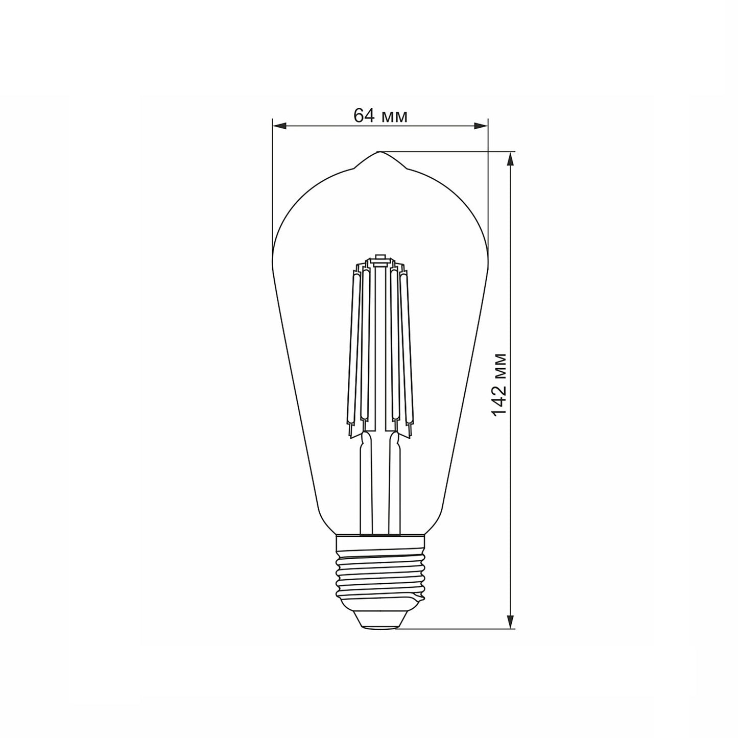 LED Bulb VIDEX Filament ST64FAD 6W E27 2200K Dimmer bronze Index: VL-ST64FAD-06272 - image 3