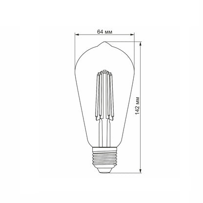 LED Bulb VIDEX Filament ST64FAD 6W E27 2200K Dimmer bronze Index: VL-ST64FAD-06272 - image 3