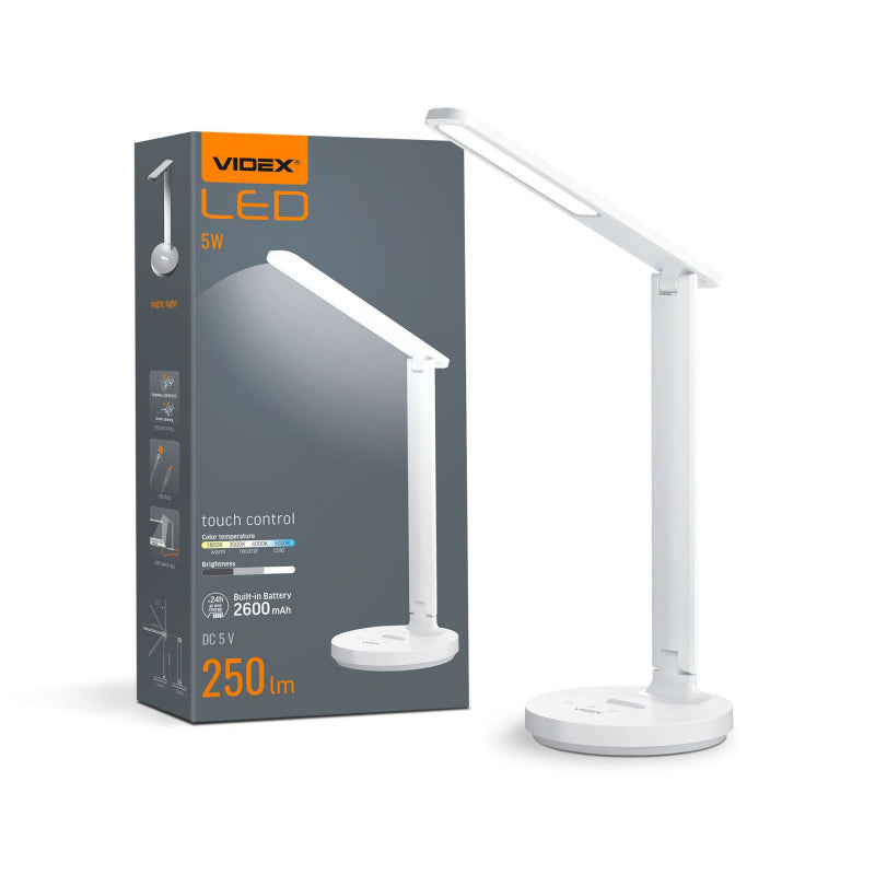 LED laetav laualamp VIDEX VL-TF16W valge