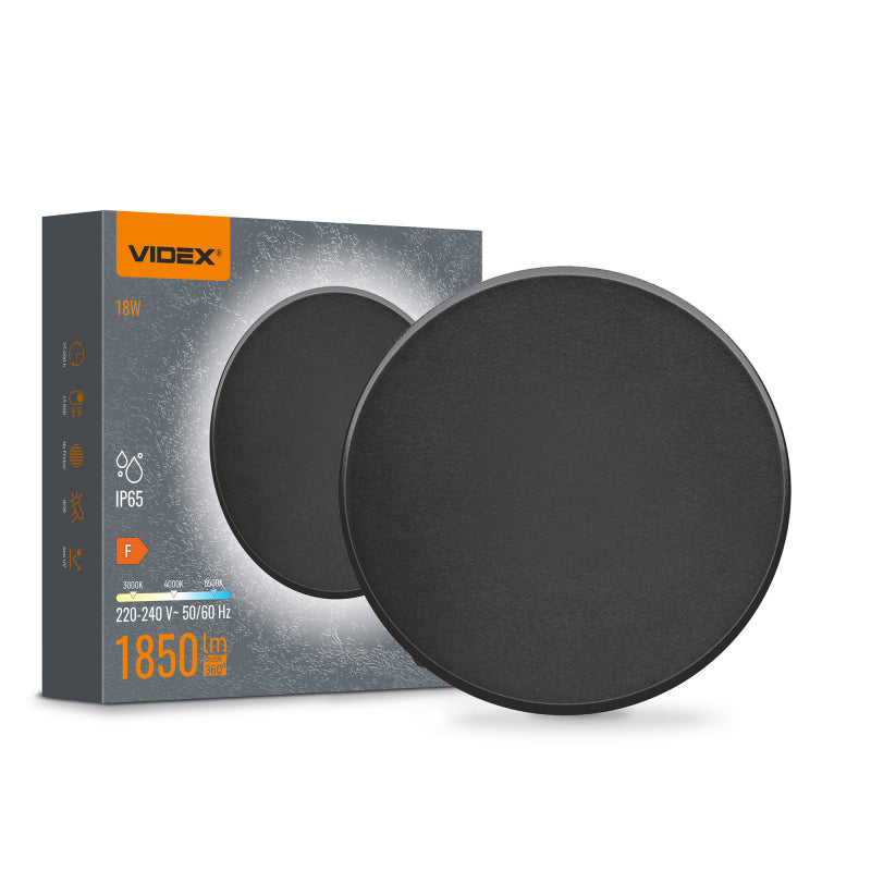 LED seinavalgusti IP65 VIDEX 18W 3000K-4000K-6500K 1850Lm must