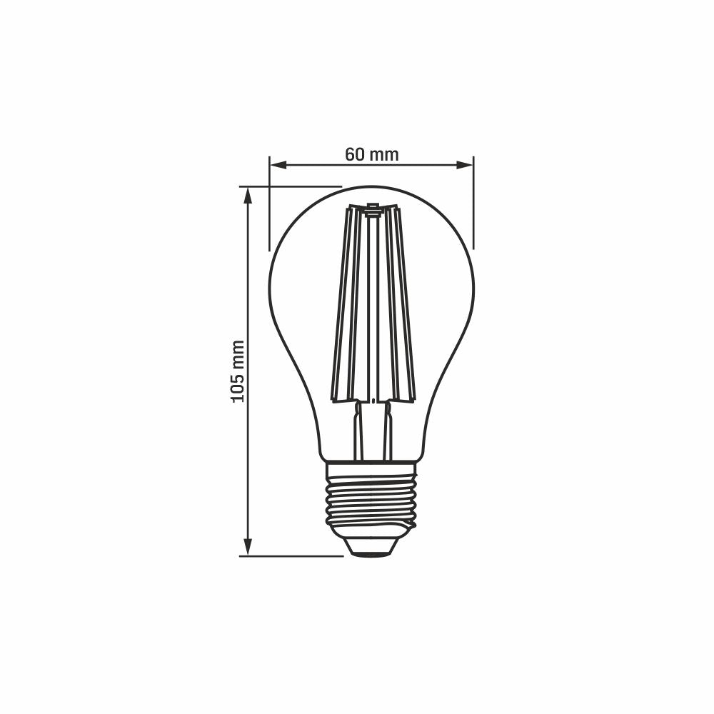 VIDEX A60 LED filament bulb 10 W E27, 4000 K – Clear glass – official product image 3