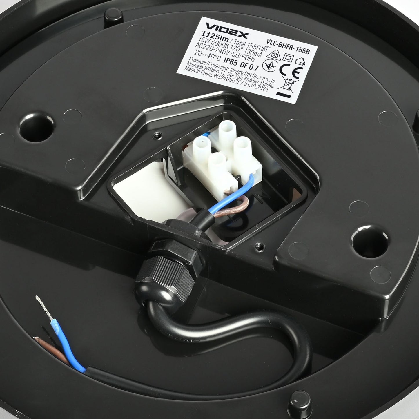 VIDEX LENA 15 W black LED bulkhead light