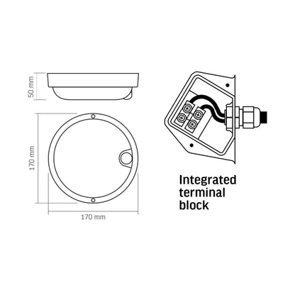 VIDEX KIRA 11 W LED bulkhead light with motion sensor