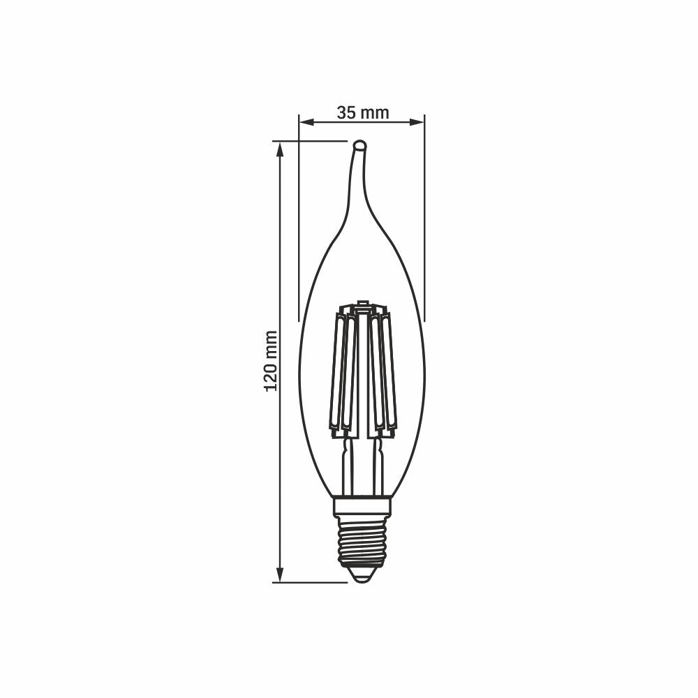 VIDEX C35 LED filament bulb 6 W E14, 4000 K – Clear glass – official product image 3