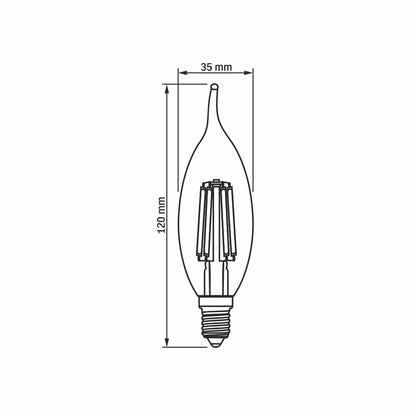 VIDEX C35 LED filament bulb 6 W E14, 4000 K – Clear glass – official product image 3