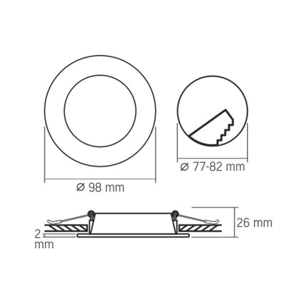 VIDEX VLE-DLBR-044 4 W Round Recessed LED Downlight, 4000 K - White - official product image 5