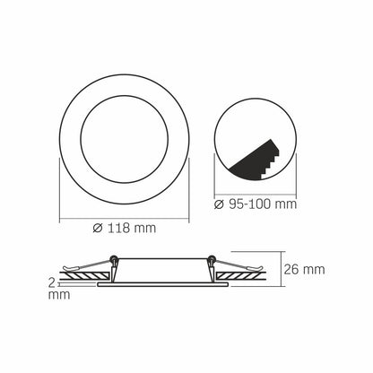 VIDEX VLE-DLBR-064 6 W Round Recessed LED Downlight, 4000 K - White - official product image 5