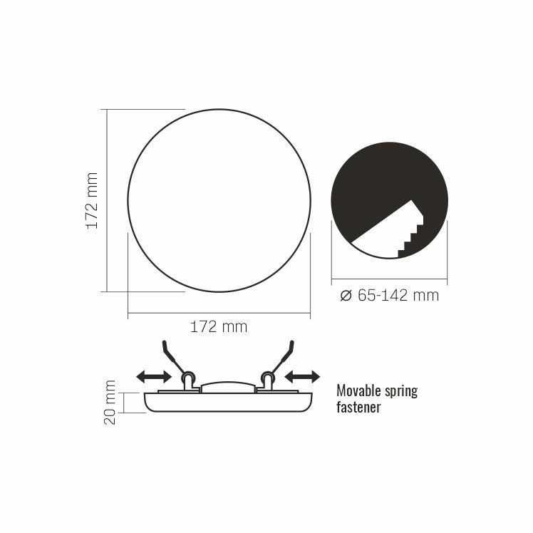 VIDEX VLE-DLFR-244 24 W Frameless Round Recessed LED Downlight, 4000 K - White - official product image 4