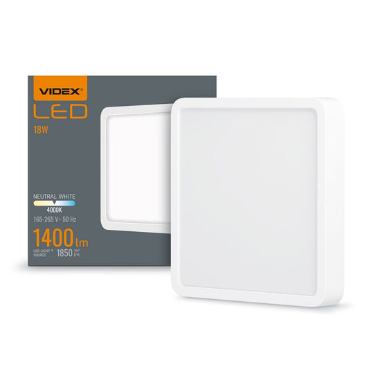 VIDEX VLE-DLSS-184 18 W Square Surface LED Downlight, 4000 K - White - official product image 2