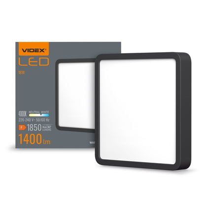VIDEX VLE-DLSS-184B 18 W Square Surface LED Downlight, 4000 K - Black - official product image 2