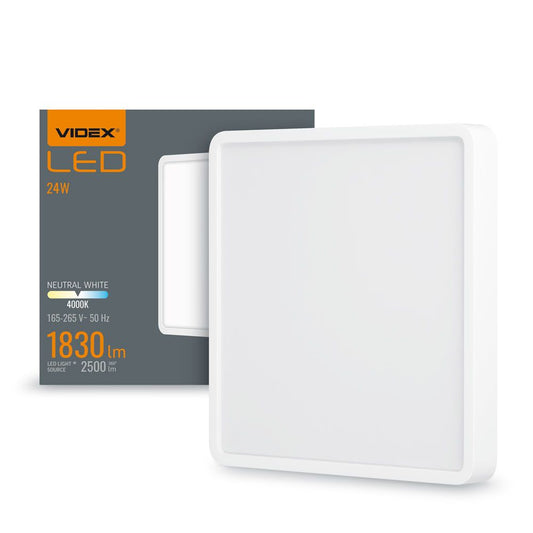 VIDEX VLE-DLSS-244 24 W Square Surface LED Downlight, 4000 K - White - official product image 2