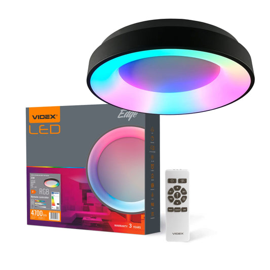 LED-rippvalgusti kaugjuhtimispuldiga VIDEX LED-Edge-RC-RGB-72W, must