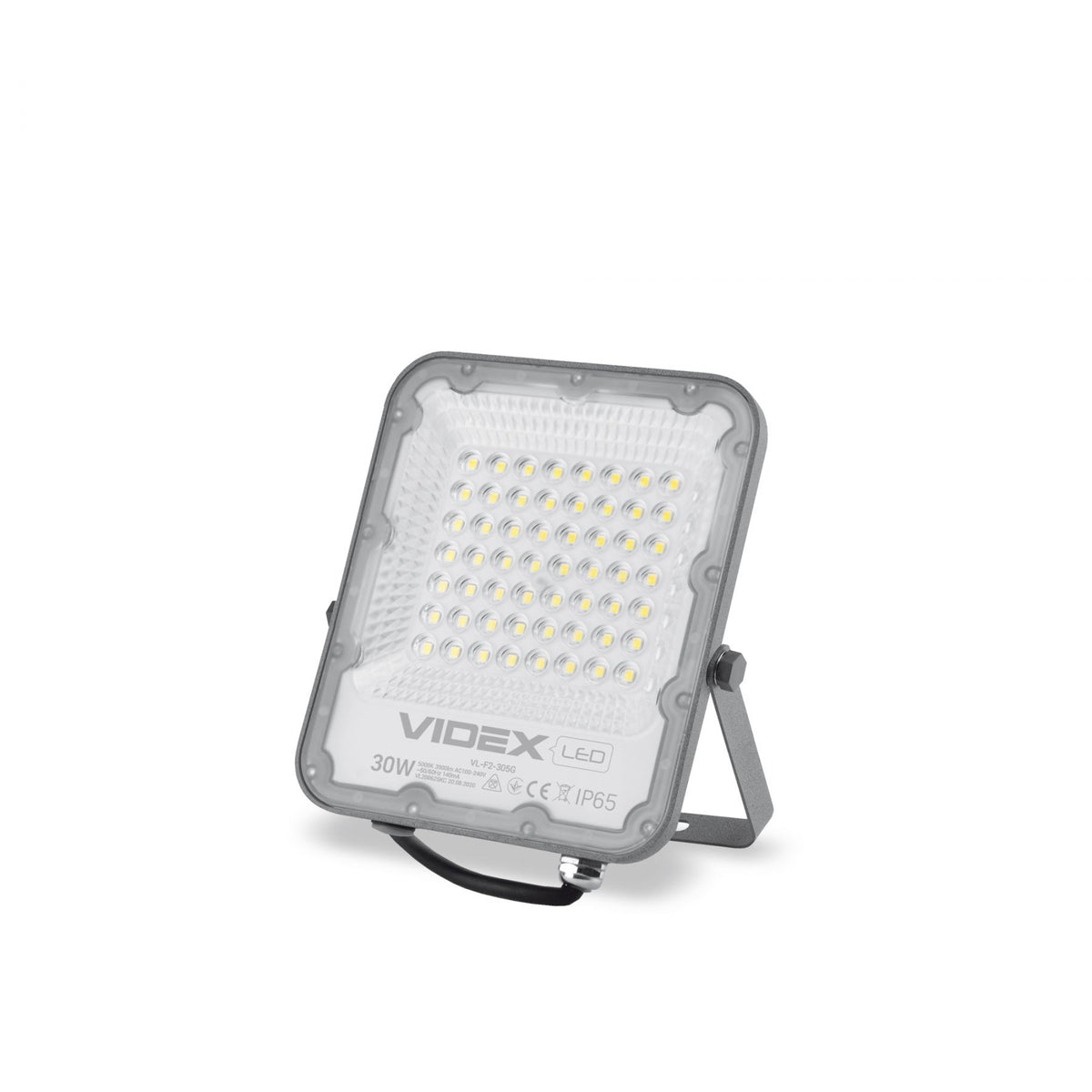 VIDEX DAVIS 30 W LED floodlight / LED-prožektor, 5000 K, gray / hall, VL-F2-305G — product view / tootevaade