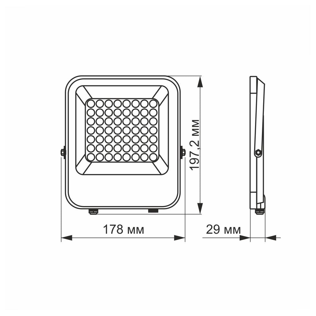 VIDEX DAVIS 30 W LED floodlight / LED-prožektor, 5000 K, gray / hall, VL-F2-305G — view / vaade 3