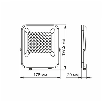 VIDEX DAVIS 30 W LED floodlight / LED-prožektor, 5000 K, gray / hall, VL-F2-305G — view / vaade 3