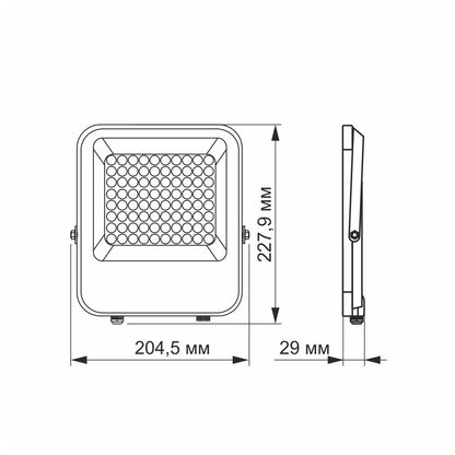 VIDEX DAVIS 50 W LED floodlight / LED-prožektor, 5000 K, gray / hall, VL-F2-505G — view / vaade 3