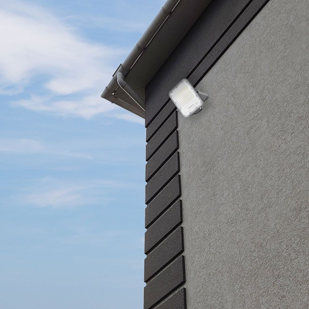 VIDEX DAVIS 50 W LED floodlight / LED-prožektor, 5000 K, gray / hall, VL-F2-505G — view / vaade 2