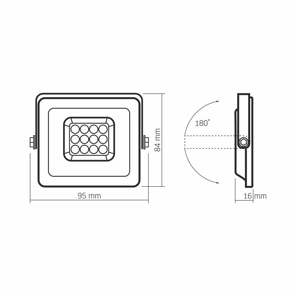VIDEX LUCA 10 W LED floodlight / LED-prožektor, 5000 K, white / valge, VLE-F2e-105W — view / vaade 5