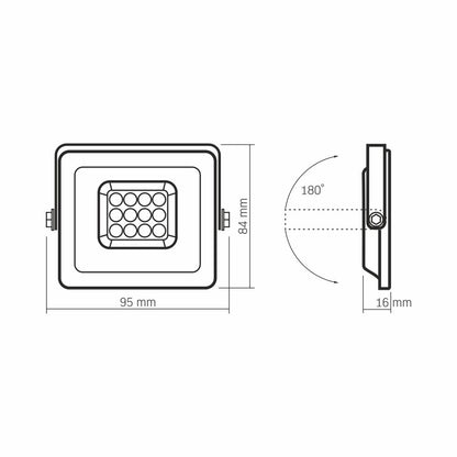 VIDEX LUCA 10 W LED floodlight / LED-prožektor, 5000 K, white / valge, VLE-F2e-105W — view / vaade 5