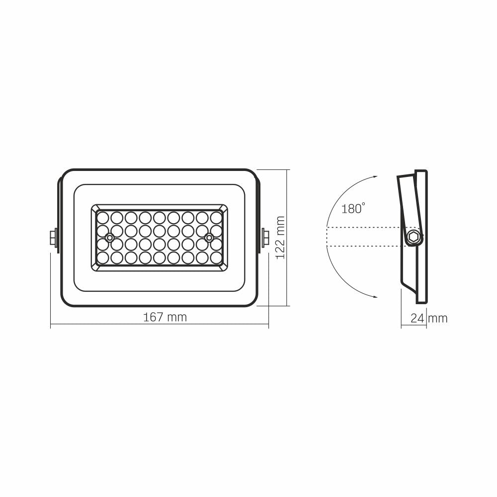 VIDEX LUCA 30 W LED floodlight / LED-prožektor, 5000 K, white / valge, VLE-F2e-305W — view / vaade 5