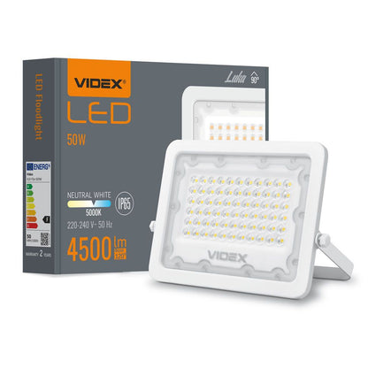 VIDEX LUCA 50 W LED floodlight / LED-prožektor, 5000 K, white / valge, VLE-F2e-505W