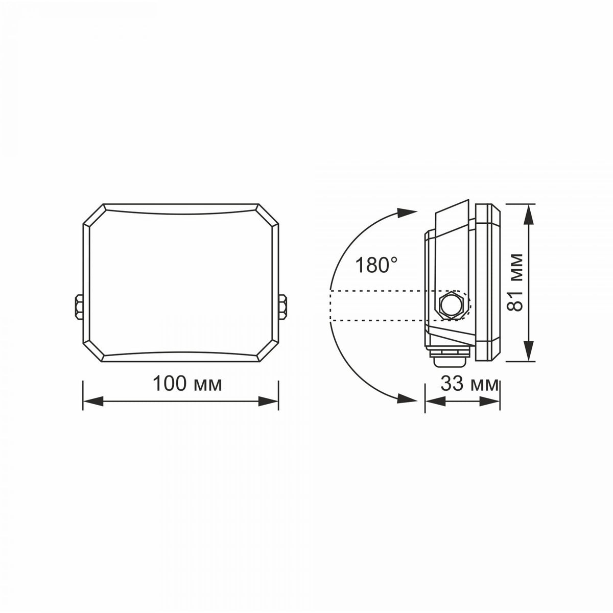 VIDEX F3 20 W LED floodlight / LED-prožektor, 5000 K, black / must, VLE-F3-0205B — view / vaade 5